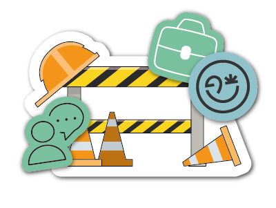 illustration articles travaux en cours avec matériel chantier