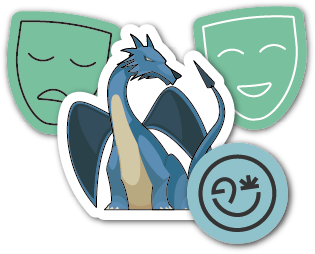 Masques et dragon illustrant la chronique Mythes de bureau