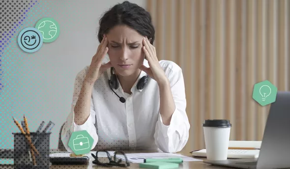 Collaboratrice stressée avant son départ en congés