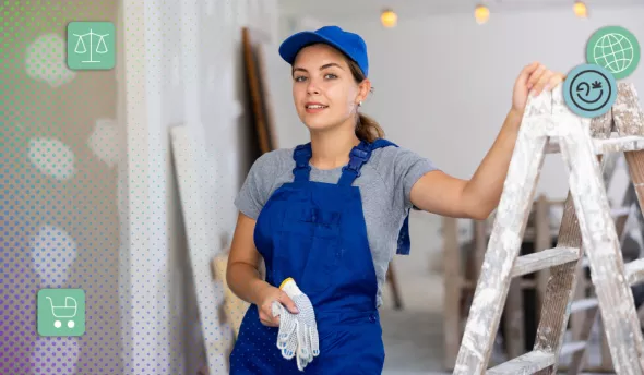 femme qui s'apprête à faire un travail physique