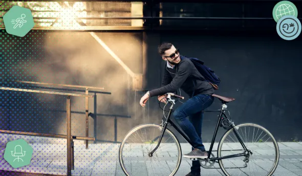 Salarié à vélo arrivant en retard au travail