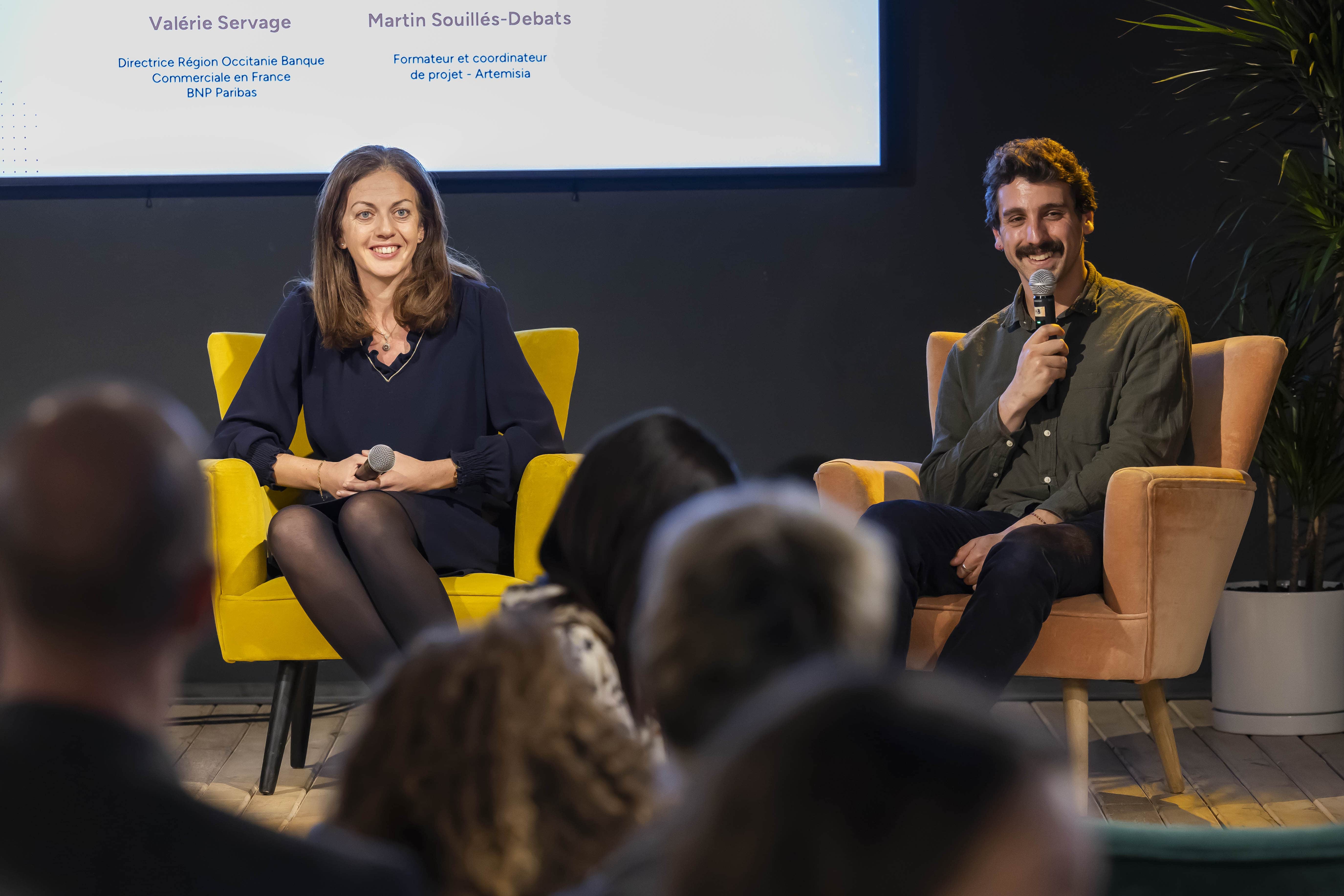 Valérie Servage (BNP Paribas) et Martin Souillès-Debats (Artemisia) ont présenté leurs actions respectives en faveur de l'égalité au travail