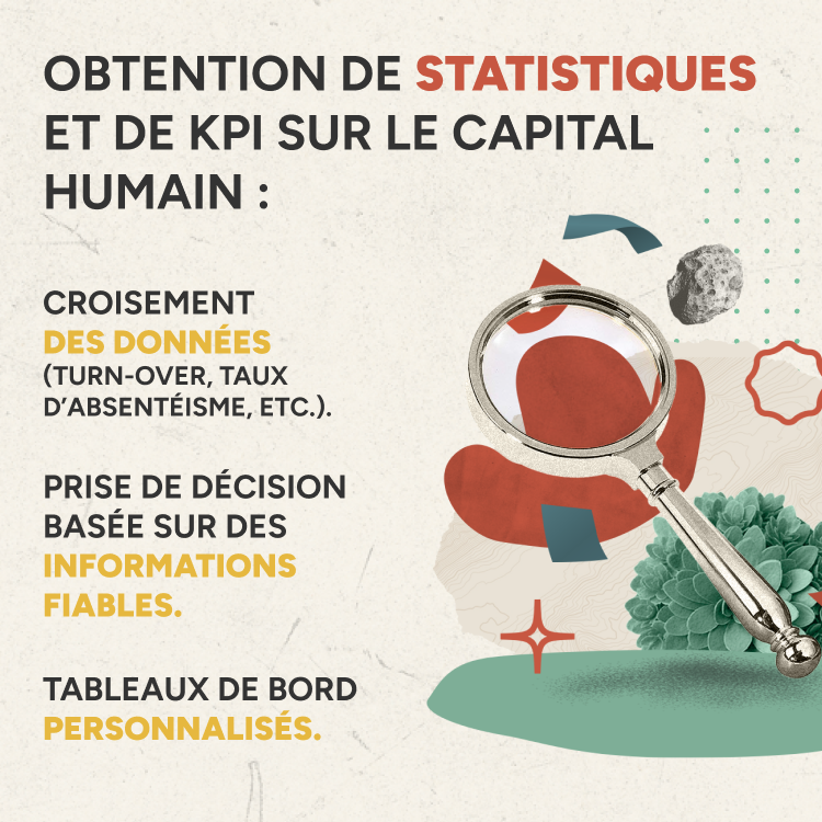 infographie obtention de statistiques et de kpi sur le capital humain