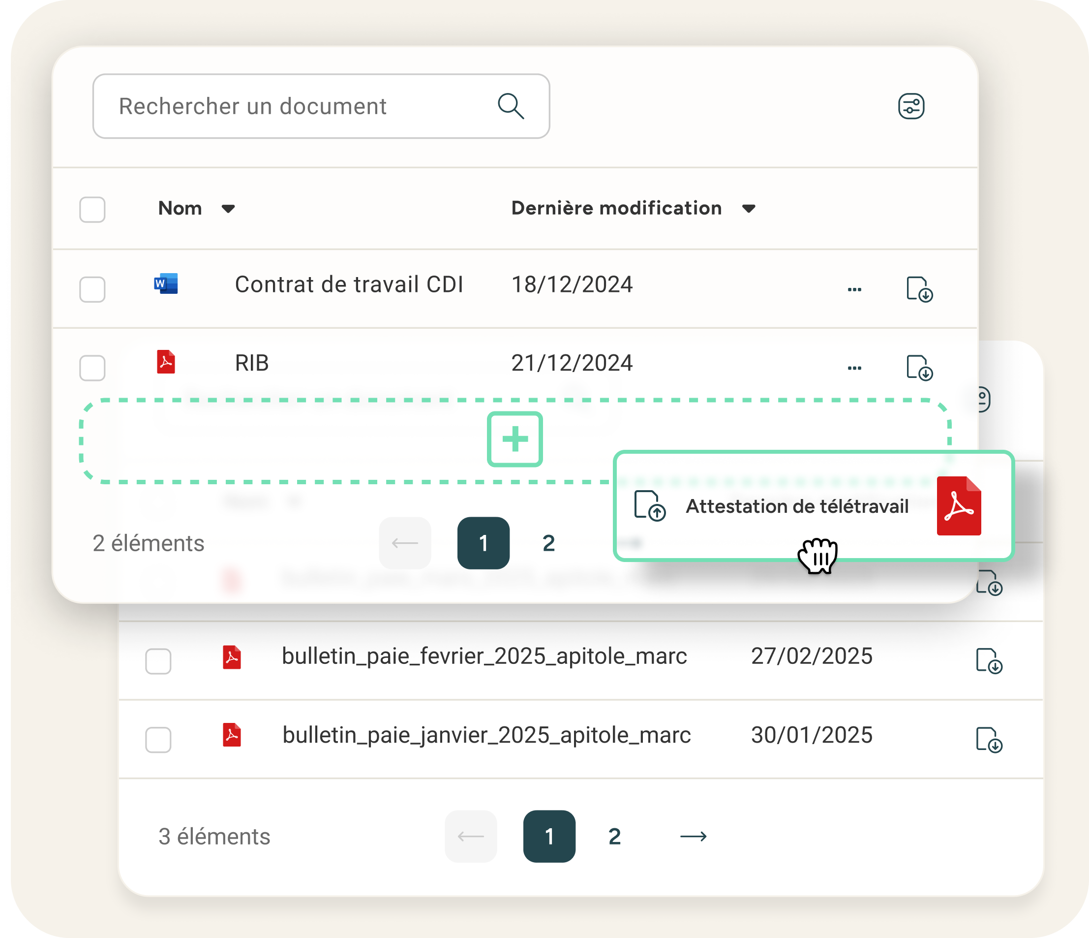 Interface logiciel GED eurécia