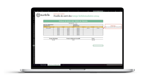 Feuille de temps hebdomadaire et mensuelle