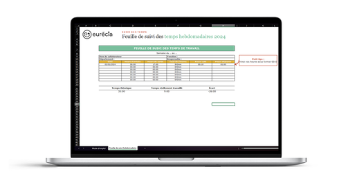 mockup modèle tableau d'horaires excel