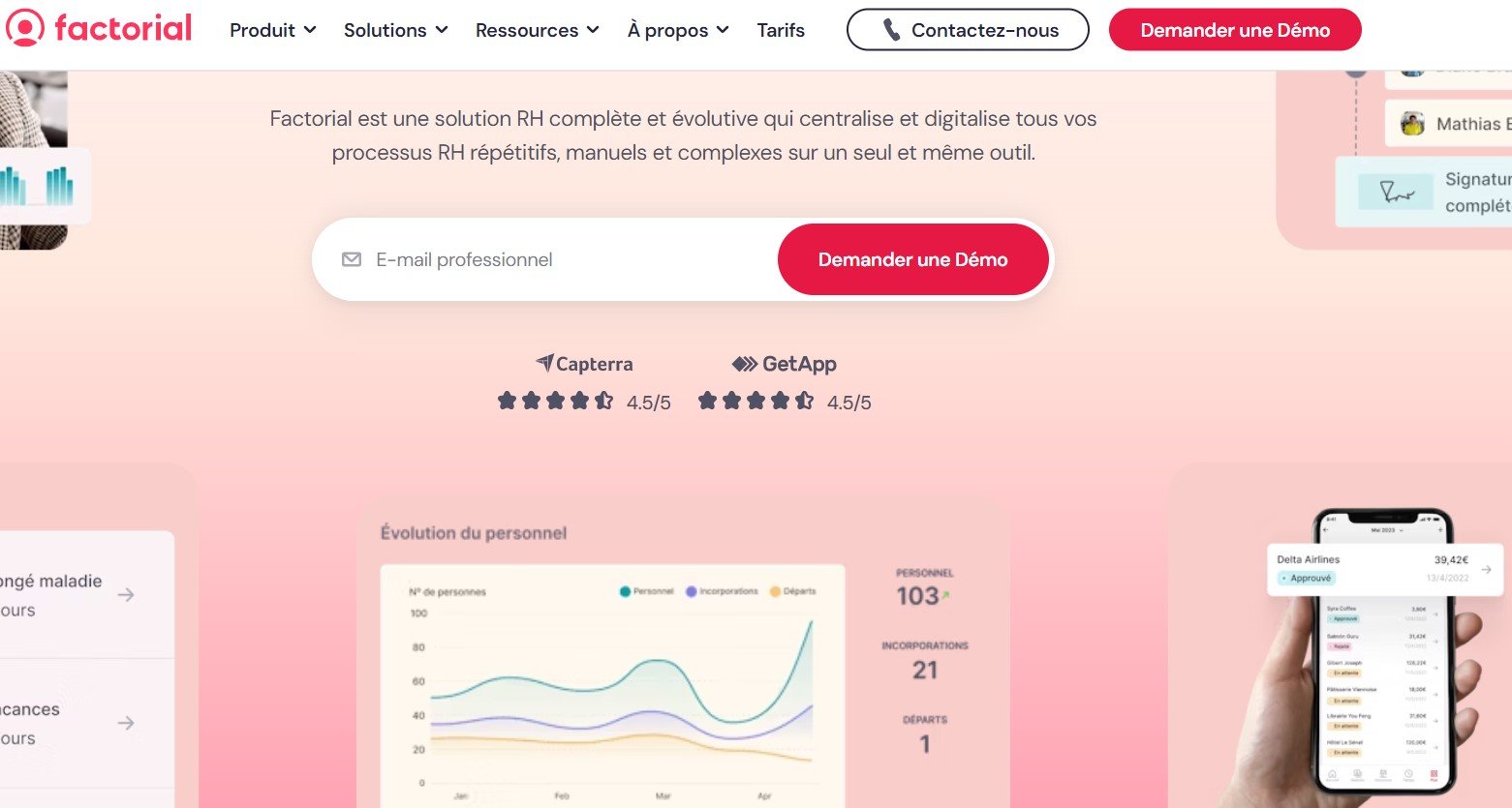 Page d'accueil Factorial