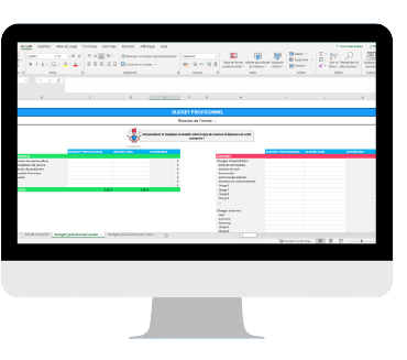 mockup modèle tableau budget prévisionnel