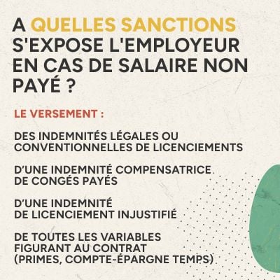 Infographie a quelles sanctions s'expose l'employeur en cas de salaire non payé ?