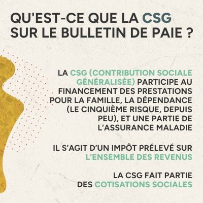 Infographie qu'est-ce que la CSG sur le bulletin de paie