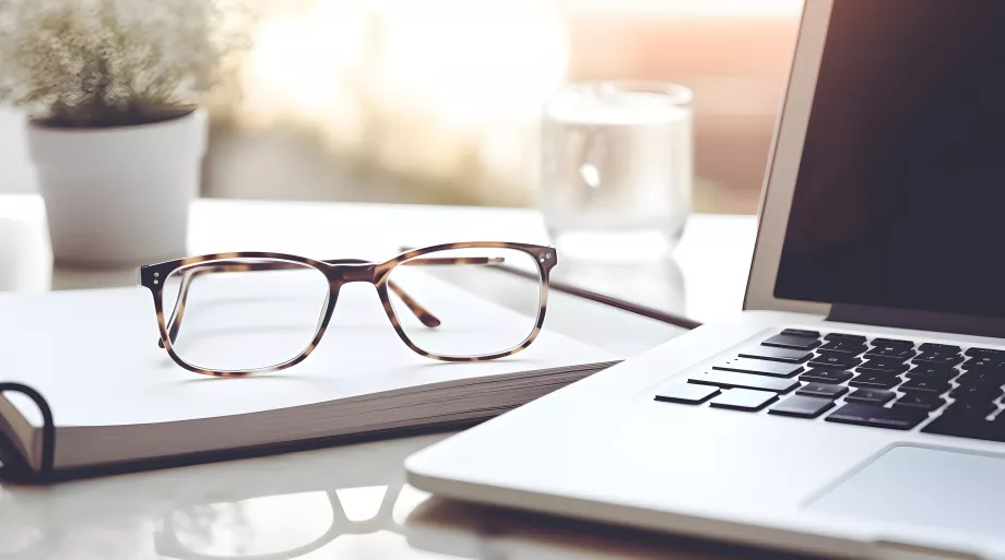 lunettes et ordinateur