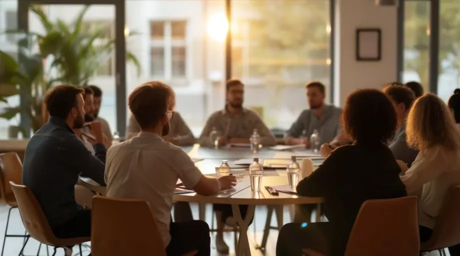 réunion de collaborateurs