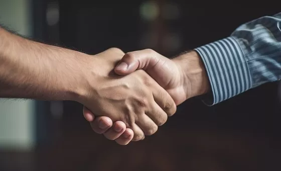 deux personnes qui se serrant la main