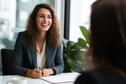 femme passant un entretien