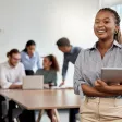 Femme en formation d'entreprise