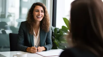 femme passant un entretien