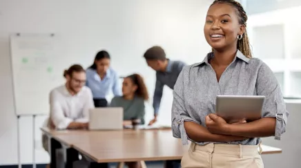 Femme en formation d'entreprise