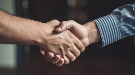 deux personnes qui se serrant la main