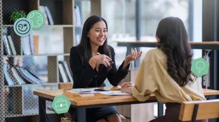 Rh et collaboratrice en entretien professionnel