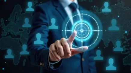 Guide 2026 – Stratégie de recrutement digital : laptop, graphiques et icônes de réseaux sociaux