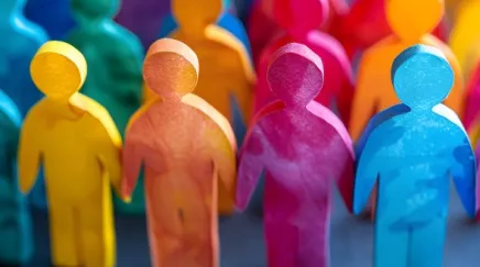 Équipe enthousiaste réunie autour d’un panneau affichant les valeurs de l’entreprise, incarnant le sentiment d’appartenance.