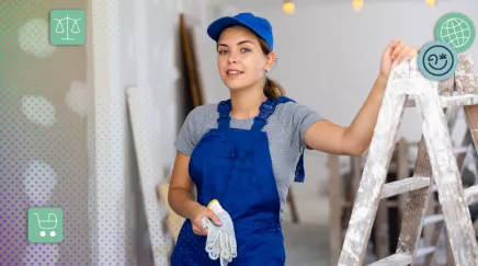 femme qui s'apprête à faire un travail physique