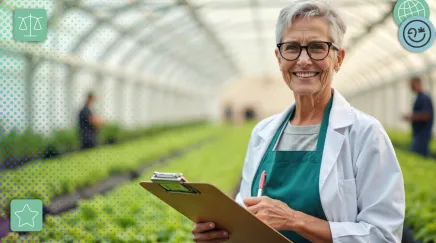 Femmes cheveux blancs avec un bloc note