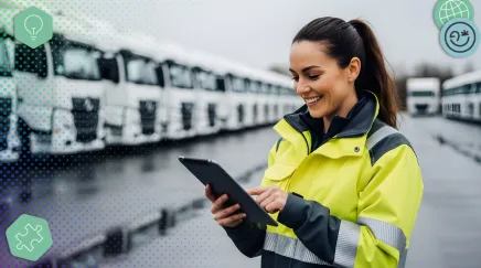 femme de face en pleine activité professionnelle