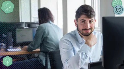 Icônes de statut disponible et occupé sur une messagerie professionnelle